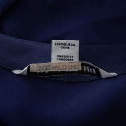 Diane Von Furstenberg Navy Blue Crepe Wrap Detail Margot Jumpsuit L