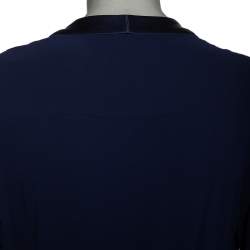 Diane Von Furstenberg Navy Blue Crepe Wrap Detail Margot Jumpsuit L