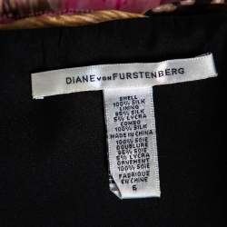 Pre Owned Diane von Furstenberg Multicolor Printed Silk Strapless Brighton Mini Dress M