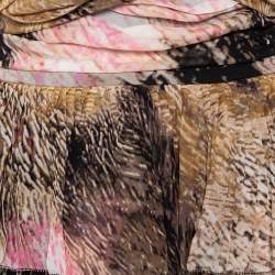 Pre Owned Diane von Furstenberg Multicolor Printed Silk Strapless Brighton Mini Dress M