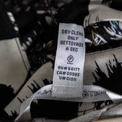 Pre Owned Diane von Furstenburg Black Printed Silk Knit Stirling Sheath Dress M