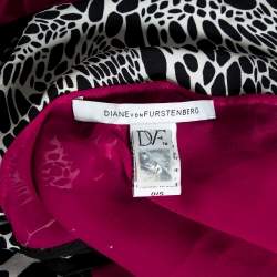 Pre Owned Diane Von Furstenberg Multicolor Silk Paneled Metal Embellished Short Serape Shrug (One Size)