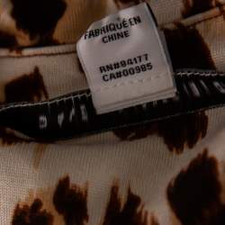 Pre Owned Diane Von Furstenberg Brown Animal Printed Silk Reina Dress S