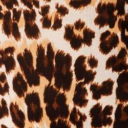 Pre Owned Diane Von Furstenberg Brown Animal Printed Silk Reina Dress S