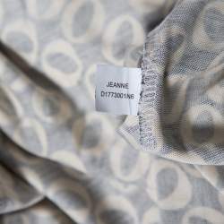 Pre Owned Diane Von Furstenberg Monochrome Printed Silk Knit Midi Wrap Dress S