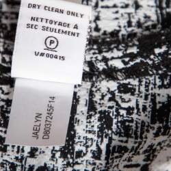 Pre Owned Diane Von Furstenberg Monochrome Jacquard Sleeveless Jaelyn Flutter Dress M