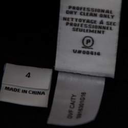 Pre Owned Diane Von Furstenberg Monochrome Tweed Zip Front Collarless Caity Jacket S