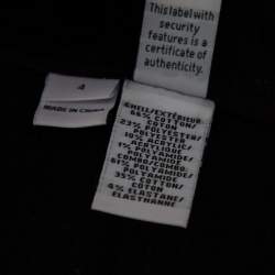 Pre Owned Diane Von Furstenberg Monochrome Tweed Zip Front Collarless Caity Jacket S