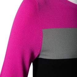 Pre Owned Diane Von Furstenberg Colorblock Striped Knit Aina Mini Dress S