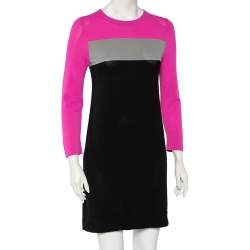 Pre Owned Diane Von Furstenberg Colorblock Striped Knit Aina Mini Dress S