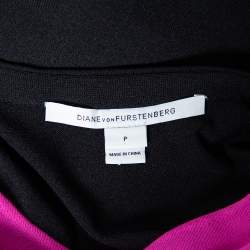 Pre Owned Diane Von Furstenberg Colorblock Striped Knit Aina Mini Dress S