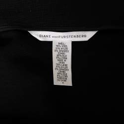 Pre Owned Diane Von Furstenberg Black Wool Paneled Lena Blazer S