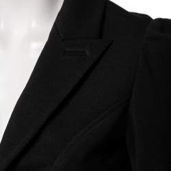 Pre Owned Diane Von Furstenberg Black Wool Paneled Lena Blazer S