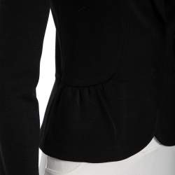 Pre Owned Diane Von Furstenberg Black Wool Paneled Lena Blazer S