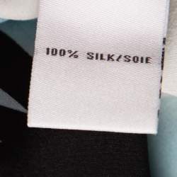 Pre Owned Diane von Furstenberg Blue Kovacs Print Silk Shirt Dress M