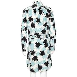 Pre Owned Diane von Furstenberg Blue Kovacs Print Silk Shirt Dress M