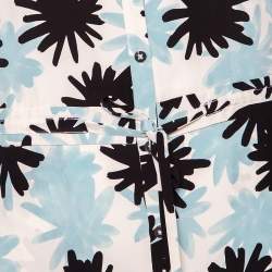 Pre Owned Diane von Furstenberg Blue Kovacs Print Silk Shirt Dress M