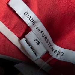 Pre Owned Diane Von Furstenberg Coral Floral Printed Silk Oversized Hanky Tunic S