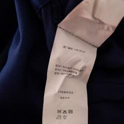 Diane Von Furstenberg Navy Blue Velvet Claude Satin-Trimmed Jumpsuit M