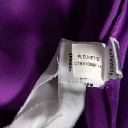 Pre Owned Diane von Furstenberg Purple Silk Fleurette Flutter-Sleeve Mini Dress S