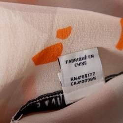 Pre Owned Diane Von Furstenberg Orange Printed Silk Liluye One Shoulder Short Dress M