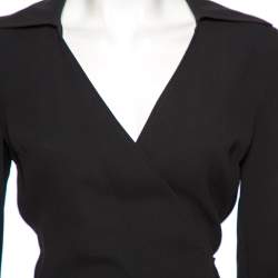 Diane von Furstenberg Black Crepe Stacy Wrap Jumpsuit S
