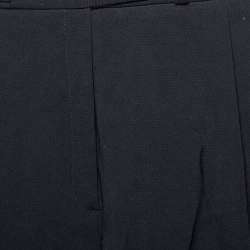 Diane von Furstenberg Black Wool Snap Button Detail High Waist Shorts M