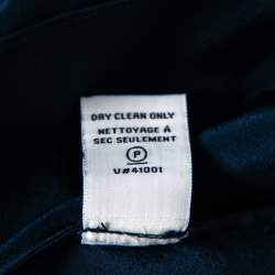 Pre Owned Diane Von Furstenberg Navy Blue Silk Maisy Contrast Collar Trim Detail Shirt L