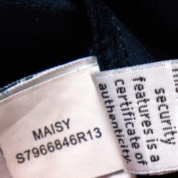 Pre Owned Diane Von Furstenberg Navy Blue Silk Maisy Contrast Collar Trim Detail Shirt L