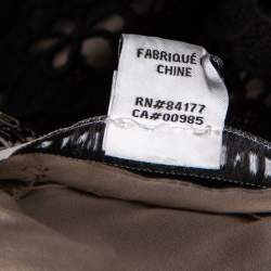 Pre Owned Diane von Furstenberg Black Floral Pattern Cutout Lace Dress M