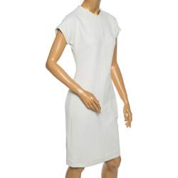 Pre Owned Diane Von Furstenberg White Knit Maizah Short Dress M