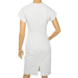 Pre Owned Diane Von Furstenberg White Knit Maizah Short Dress M