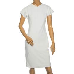 Pre Owned Diane Von Furstenberg White Knit Maizah Short Dress M