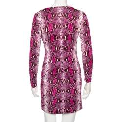 Diane von Furstenberg Purple Animal Print Silk Reina Long Sleeve Dress S