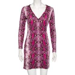 Diane von Furstenberg Purple Animal Print Silk Reina Long Sleeve Dress S