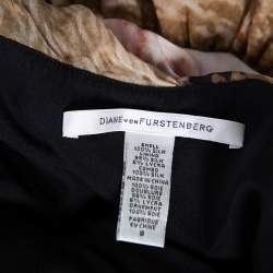 Pre Owned Diane von Furstenberg Multicolor Printed Silk Strapless Brighton Mini Dress M