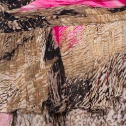 Pre Owned Diane von Furstenberg Multicolor Printed Silk Strapless Brighton Mini Dress M