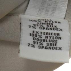 Pre Owned Diane Von Furstenberg Pale Grey & Cream Floral Embroidered Silk Sarita Dress M