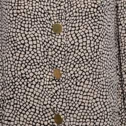 Pre Owned Diane von Furstenberg Monochrome Silk Button Front New Tunis Dress M