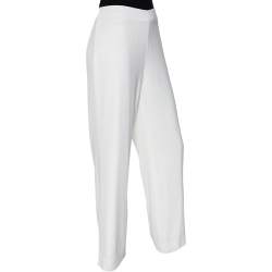 Pre Owned Diane von Furstenberg White Crepe Preston Wide Leg Pants M