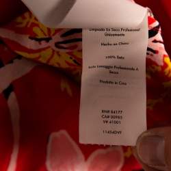 Pre Owned Diane von Furstenberg Orange Floral Printed Silk Bethany Midi Dress M