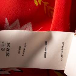 Pre Owned Diane von Furstenberg Orange Floral Printed Silk Bethany Midi Dress M