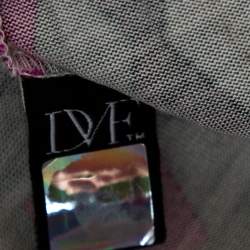 Pre Owned Diane Von Furstenberg Multicolored Printed Silk New Julian Wrap Dress S