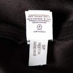 Pre Owned Diane von Furstenberg Black Crepe Preston Wide Leg Trousers L