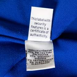 Pre Owned Diane Von Furstenberg Blue Knit Ruched Waist Detailed Dress S