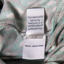 Pre Owned Diane Von Furstenberg Green Silk Long Sleeve Mini Denny Dress S