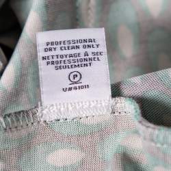 Pre Owned Diane Von Furstenberg Green Silk Long Sleeve Mini Denny Dress S