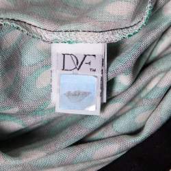 Pre Owned Diane Von Furstenberg Green Silk Long Sleeve Mini Denny Dress S