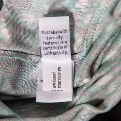 Pre Owned Diane Von Furstenberg Green Silk Long Sleeve Mini Denny Dress S