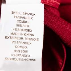 Pre Owned Diane von Furstenberg Red Silk Crepe Valetta One Shoulder Dress S
